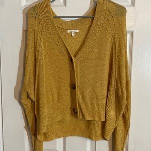 yellow cardigan